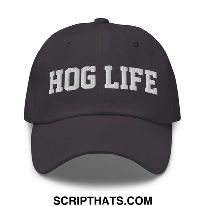 Hog Life Embroidered Unstructured Dad Hat Dark Grey