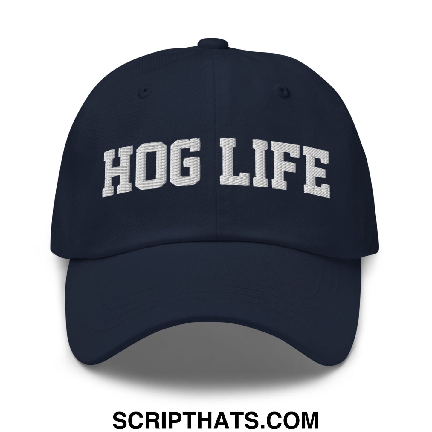 Hog Life Embroidered Unstructured Dad Hat Navy