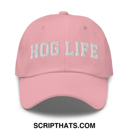 Hog Life Embroidered Unstructured Dad Hat Pink