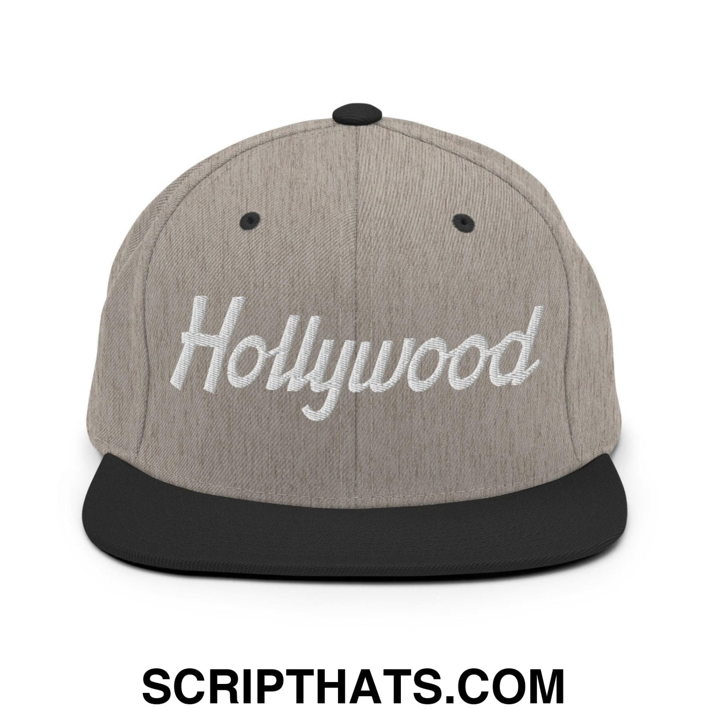 Hollywood Script Snapback Hat Heather Black