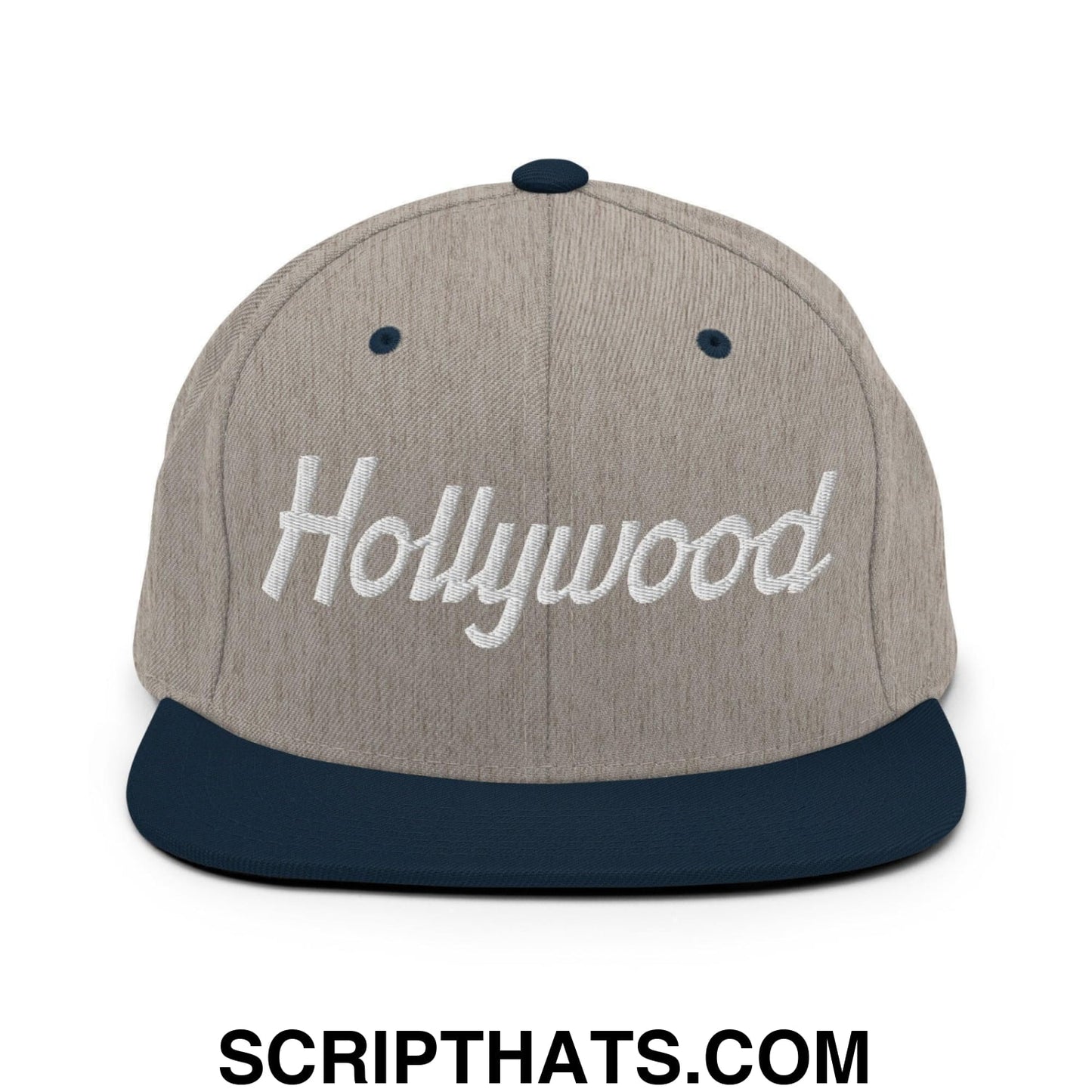 Hollywood Script Snapback Hat Heather Grey Navy