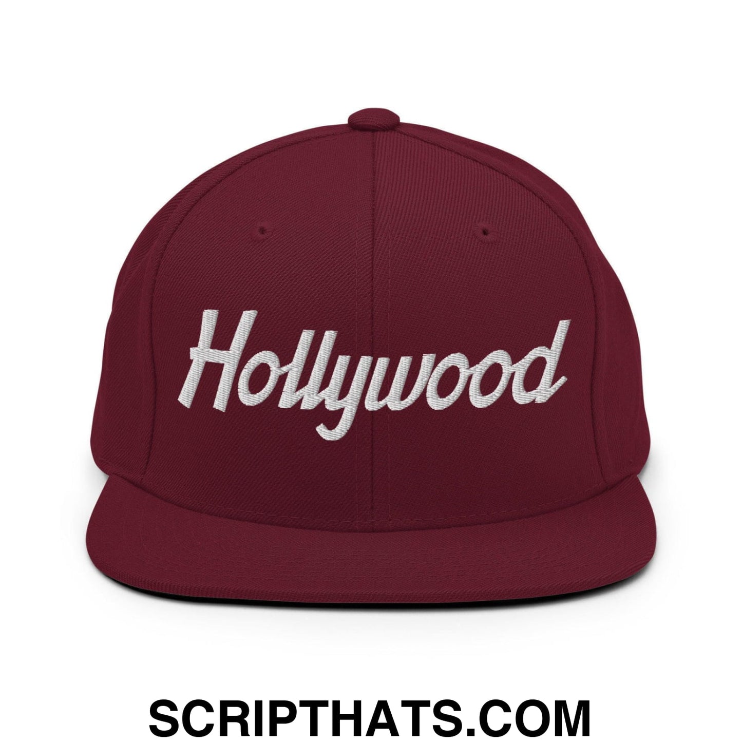 Hollywood Script Snapback Hat Maroon