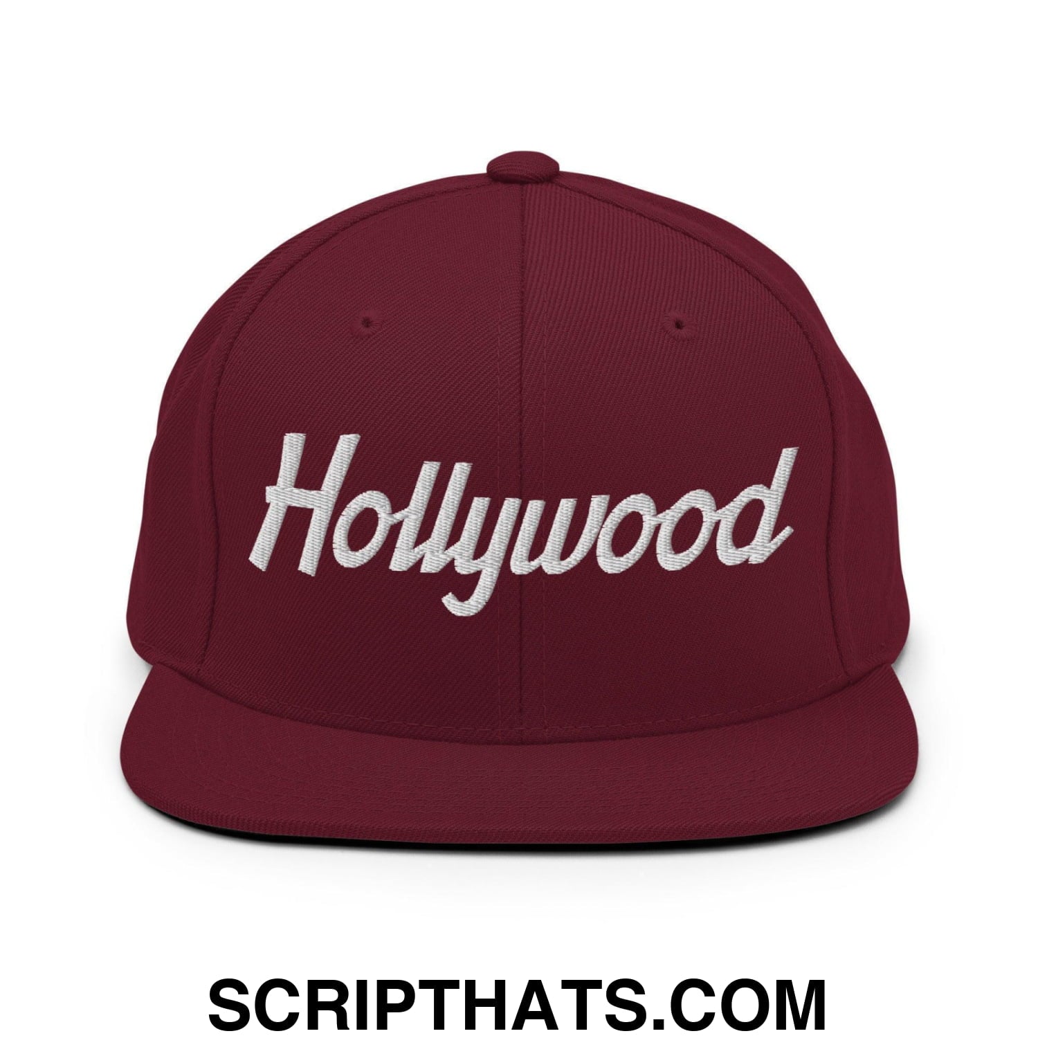 Hollywood Script Snapback Hat Maroon