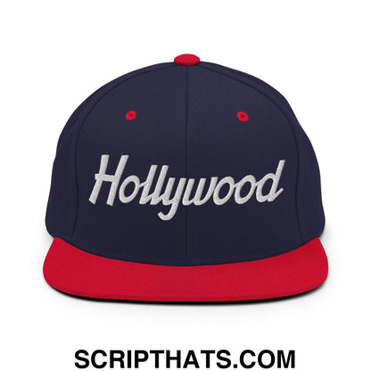Hollywood Script Snapback Hat Navy Red