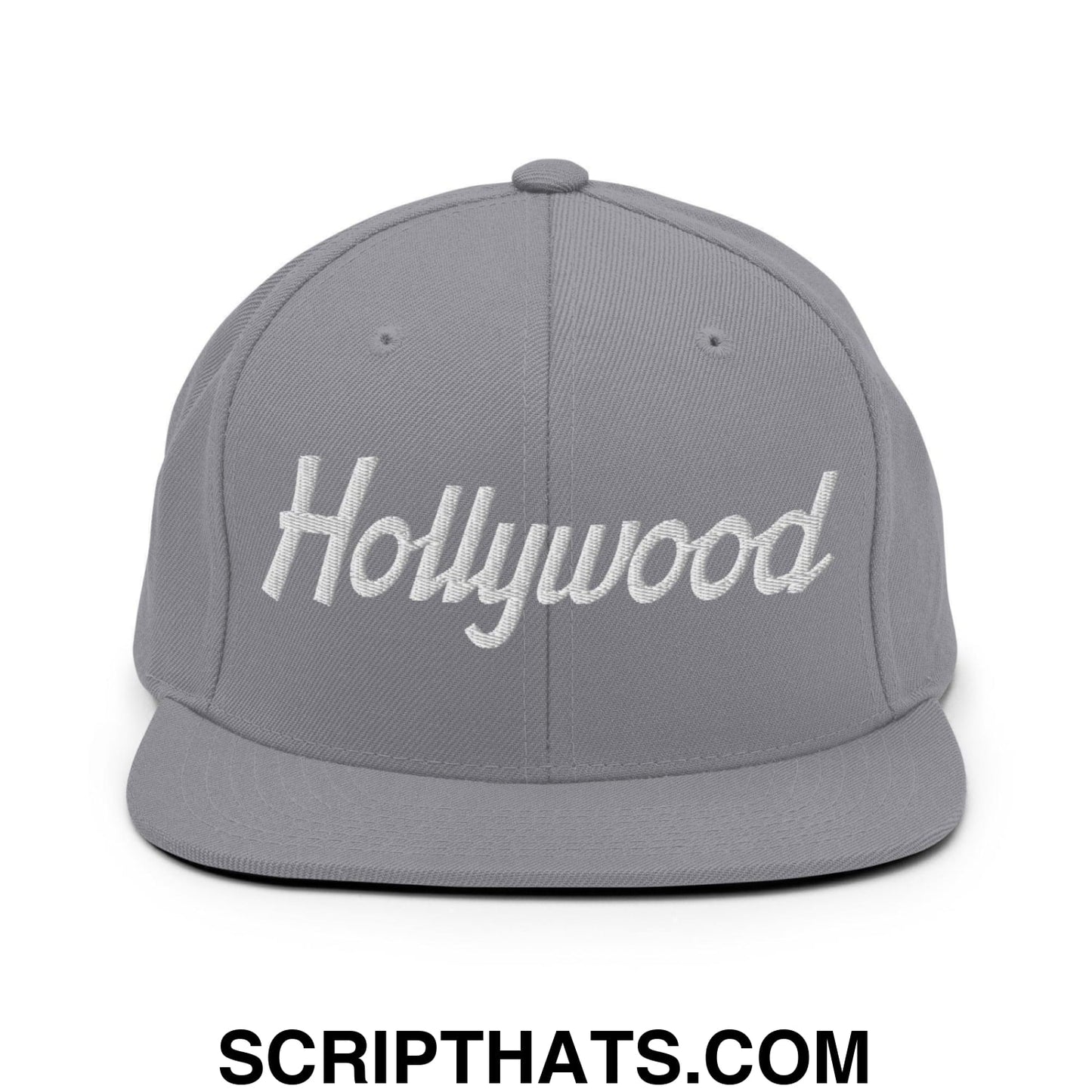 Hollywood Script Snapback Hat Silver