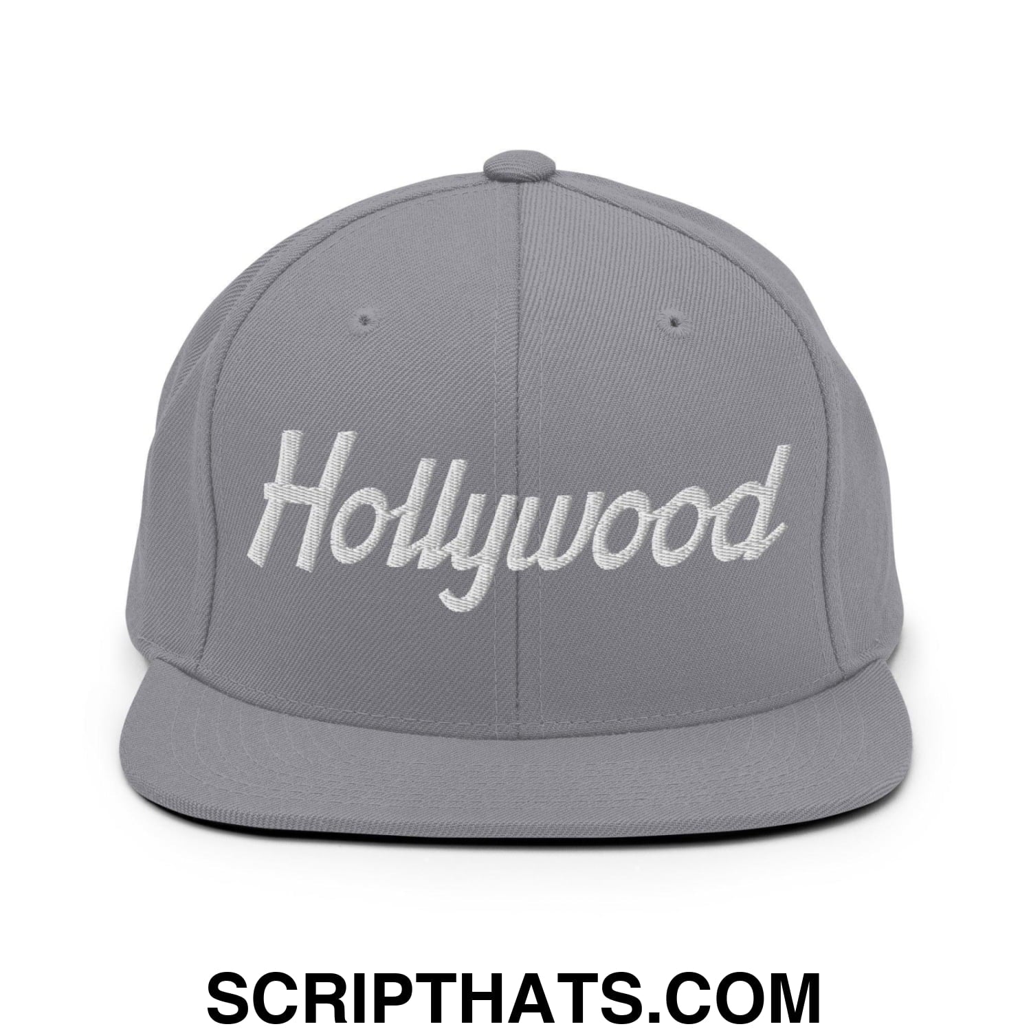 Hollywood Script Snapback Hat Silver