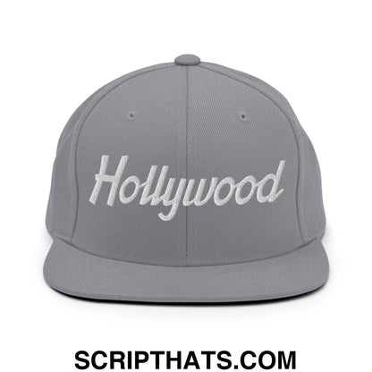 Hollywood Script Snapback Hat Silver