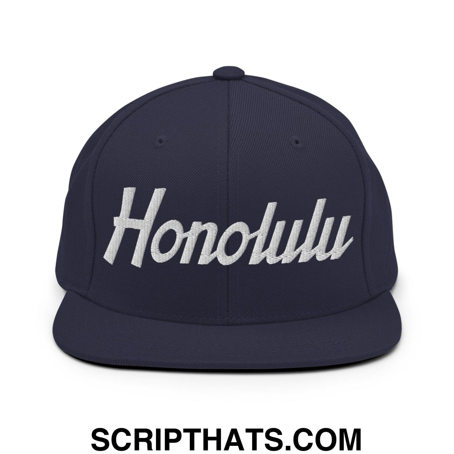Honolulu Script Snapback Hat Navy