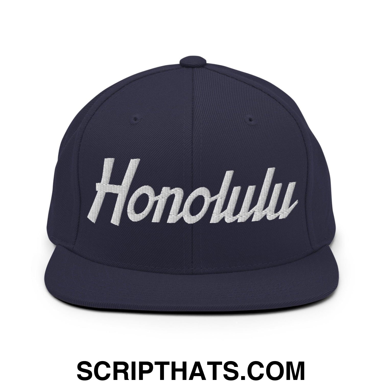 Honolulu Script Snapback Hat Navy