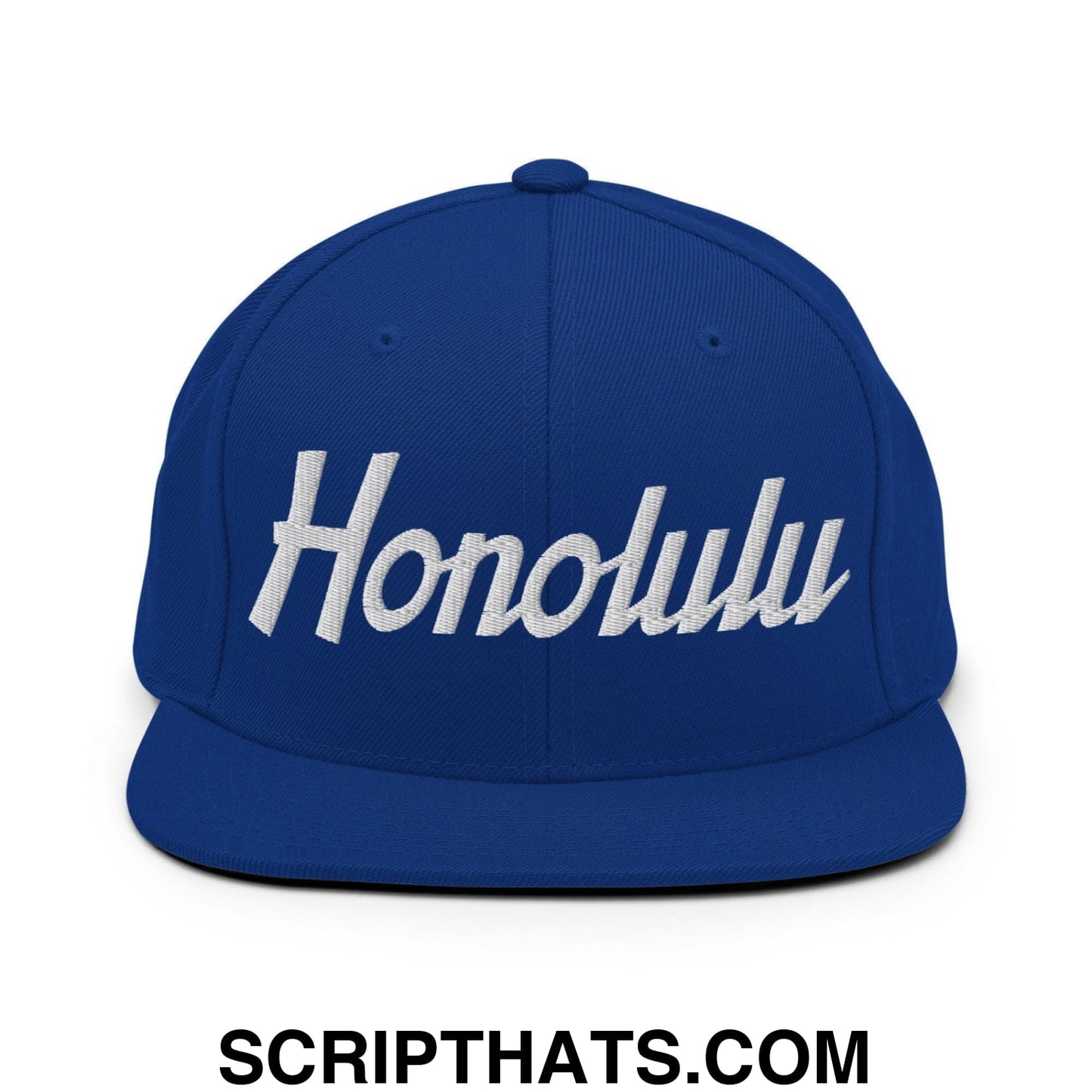 Honolulu Script Snapback Hat Royal Blue