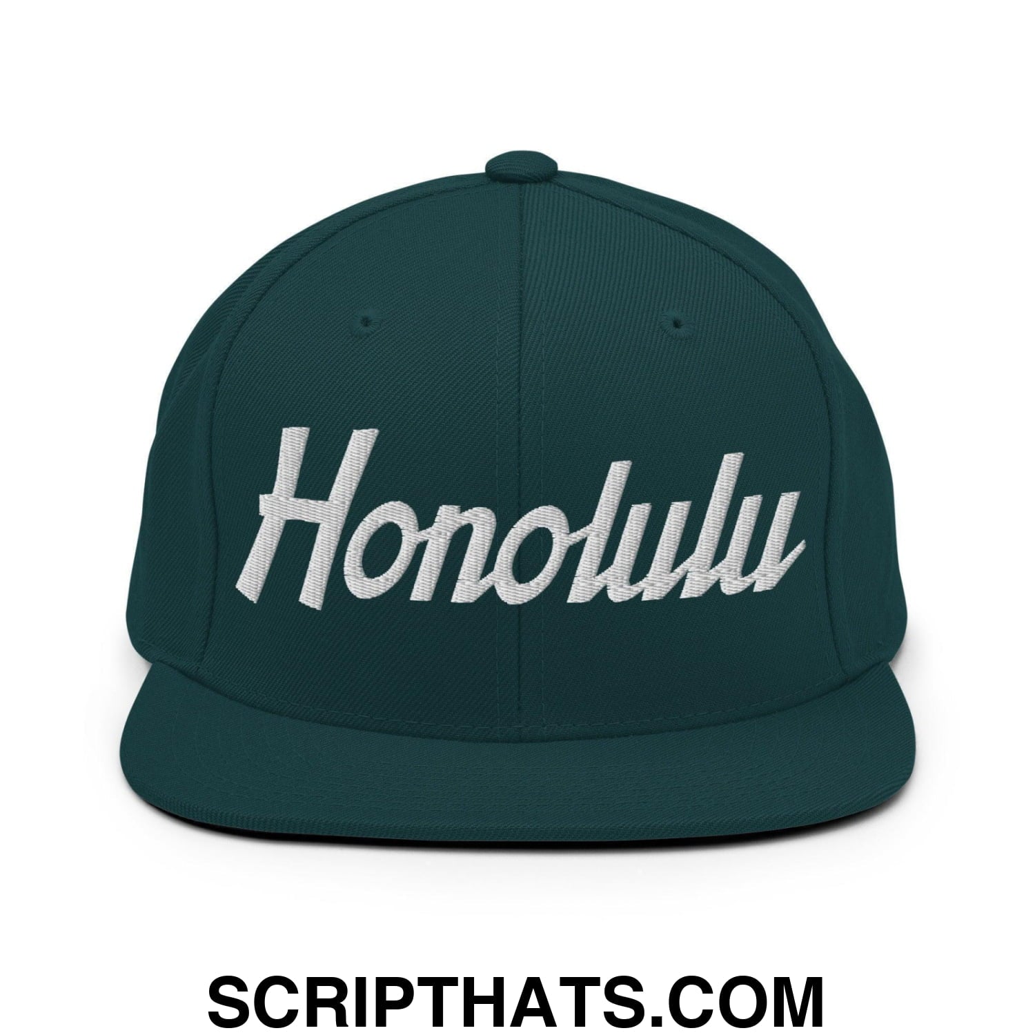 Honolulu Script Snapback Hat Spruce