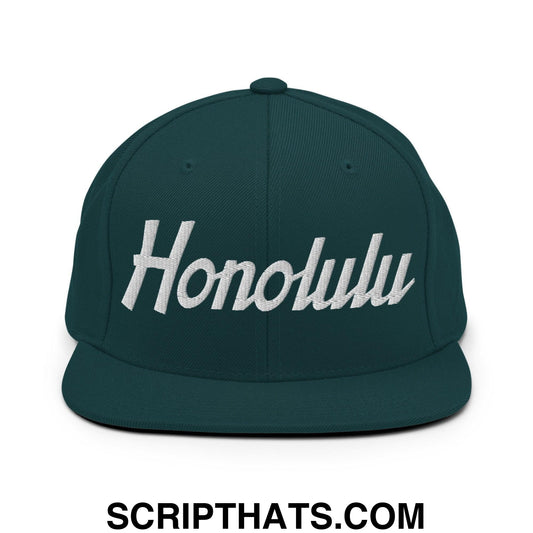 Honolulu Script Snapback Hat Spruce