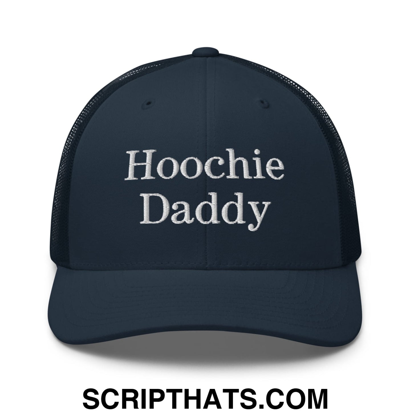 Hoochie Daddy Embroidered Mesh Trucker Hat Navy