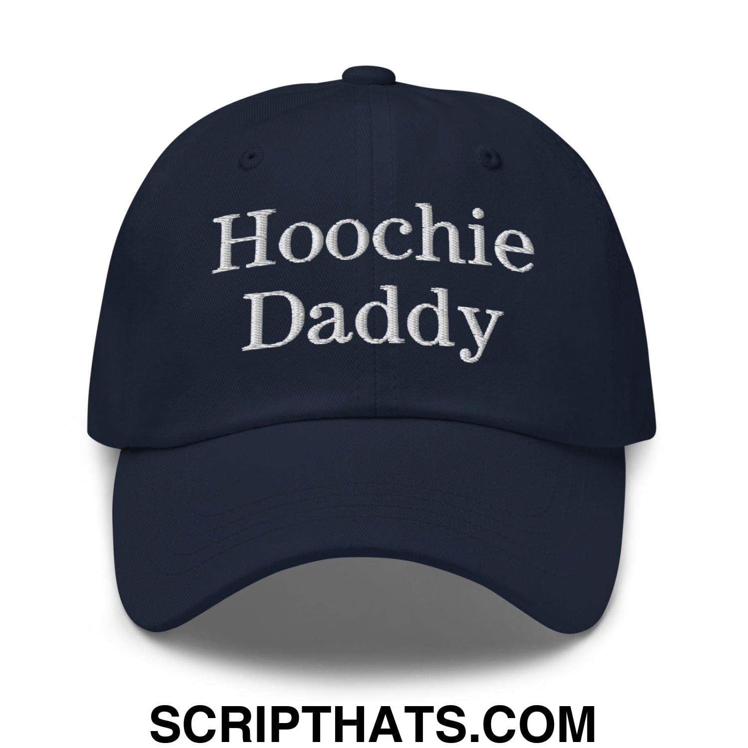 Hoochie Daddy Embroidered Unstructured Dad Hat Navy