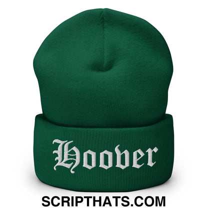 Hoover Old English Embroidered Knit Cuffed Beanie Spruce
