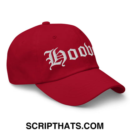 Hoover Old English Embroidered Unstructured Dad Hat Cranberry