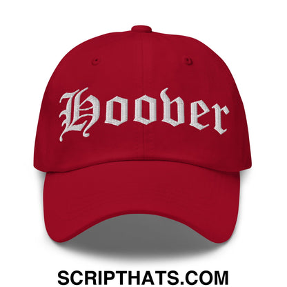 Hoover Old English Embroidered Unstructured Dad Hat Cranberry