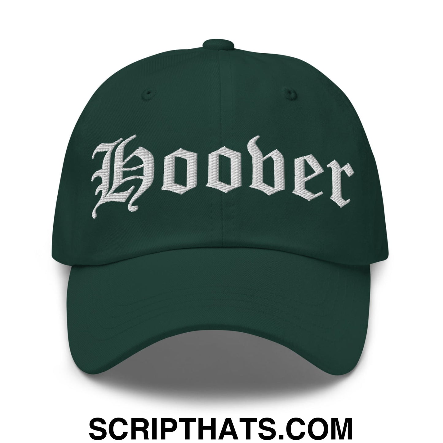 Hoover Old English Embroidered Unstructured Dad Hat Spruce