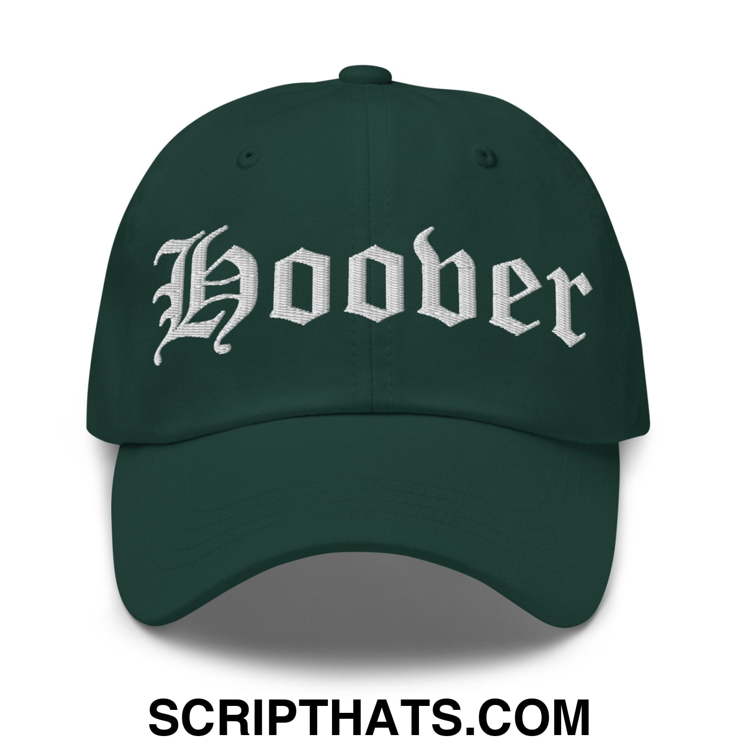 Hoover Old English Embroidered Unstructured Dad Hat Spruce