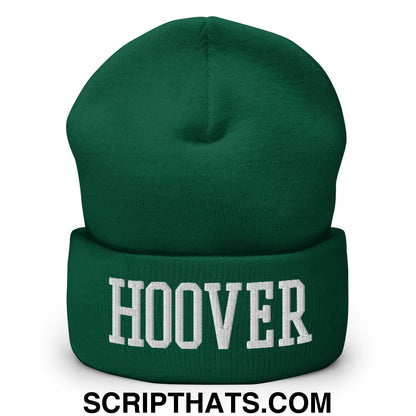 Hoover Varsity College Block Embroidered Knit Cuffed Beanie Spruce