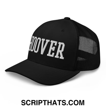 Hoover Varsity College Block Embroidered Mesh Trucker Hat Black