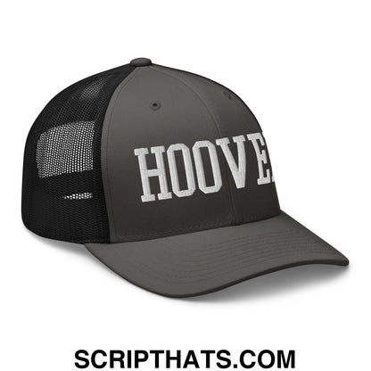 Hoover Varsity College Block Embroidered Mesh Trucker Hat Charcoal Black