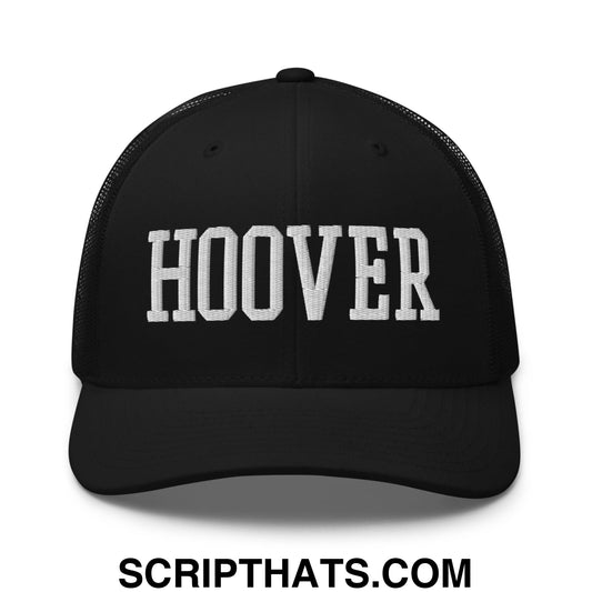Hoover Varsity College Block Embroidered Mesh Trucker Hat Black
