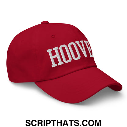 Hoover Varsity College Block Embroidered Unstructured Dad Hat Cranberry