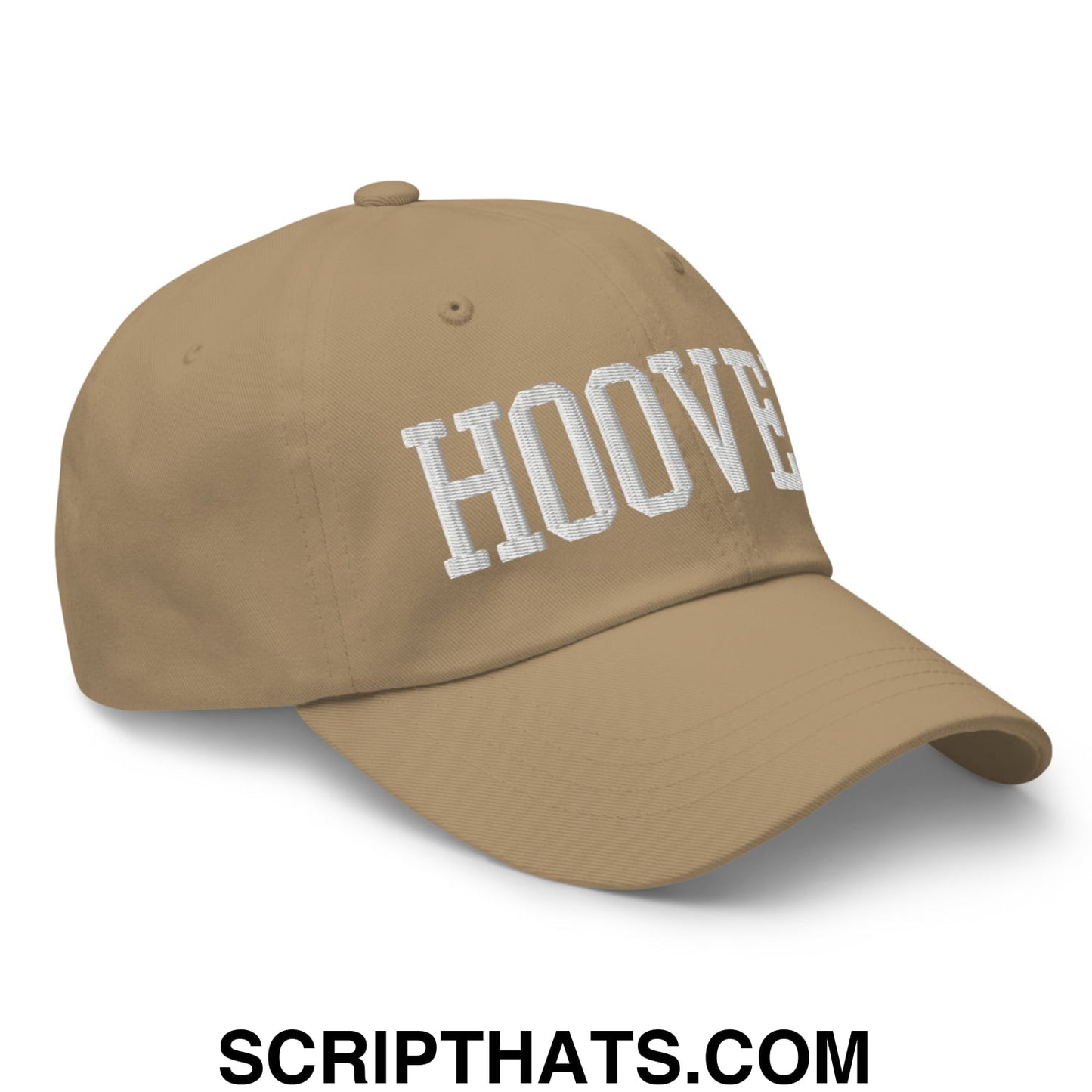 Hoover Varsity College Block Embroidered Unstructured Dad Hat Khaki