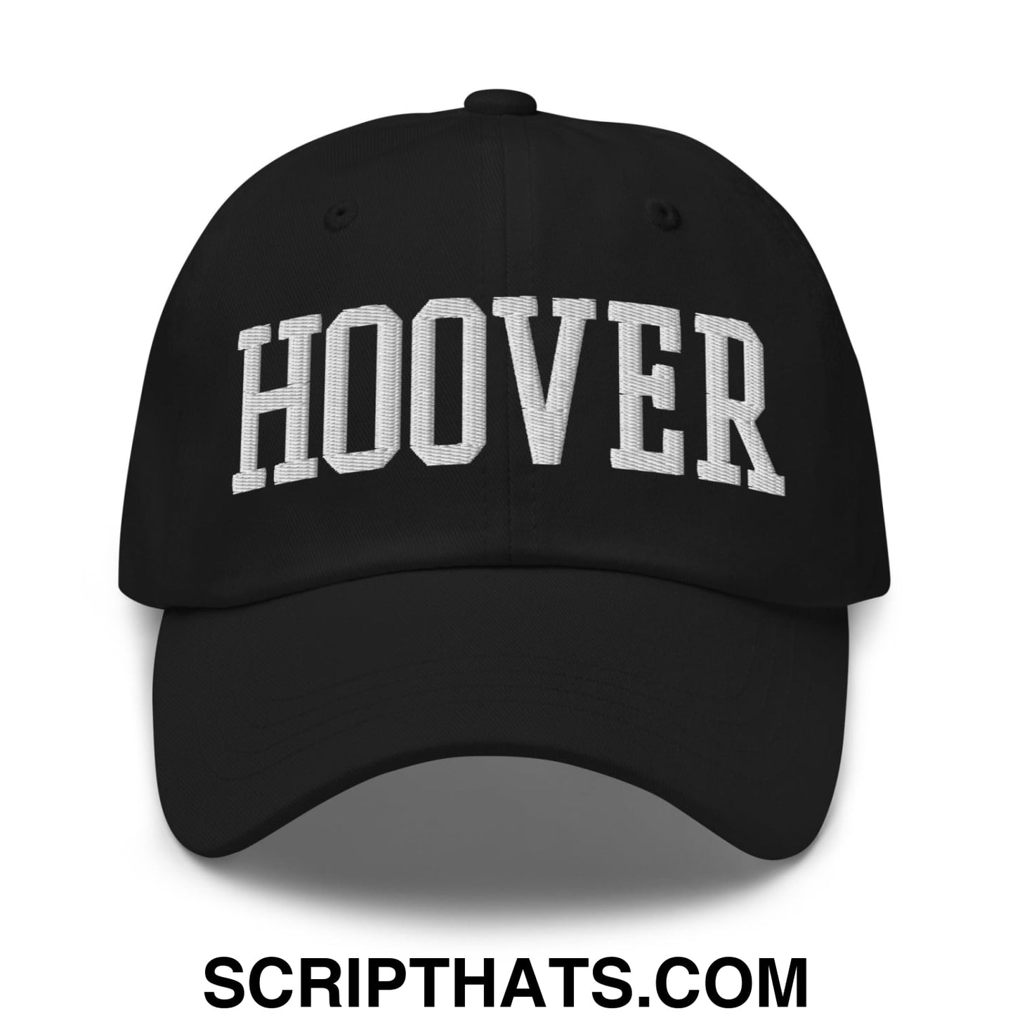 Hoover Varsity College Block Embroidered Unstructured Dad Hat Black