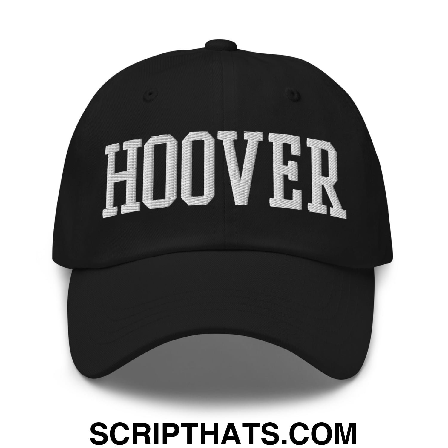 Hoover Varsity College Block Embroidered Unstructured Dad Hat Black