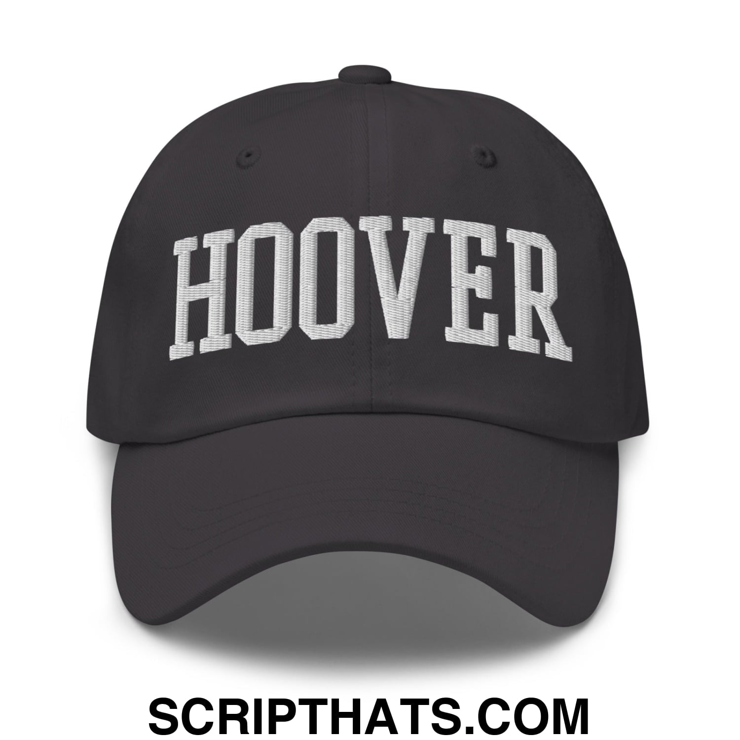 Hoover Varsity College Block Embroidered Unstructured Dad Hat Dark Grey