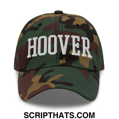 Hoover Varsity College Block Embroidered Unstructured Dad Hat Green Camo