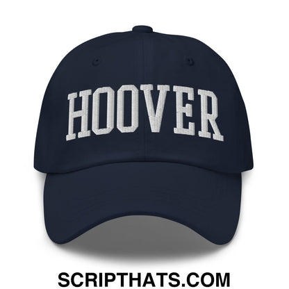 Hoover Varsity College Block Embroidered Unstructured Dad Hat Navy