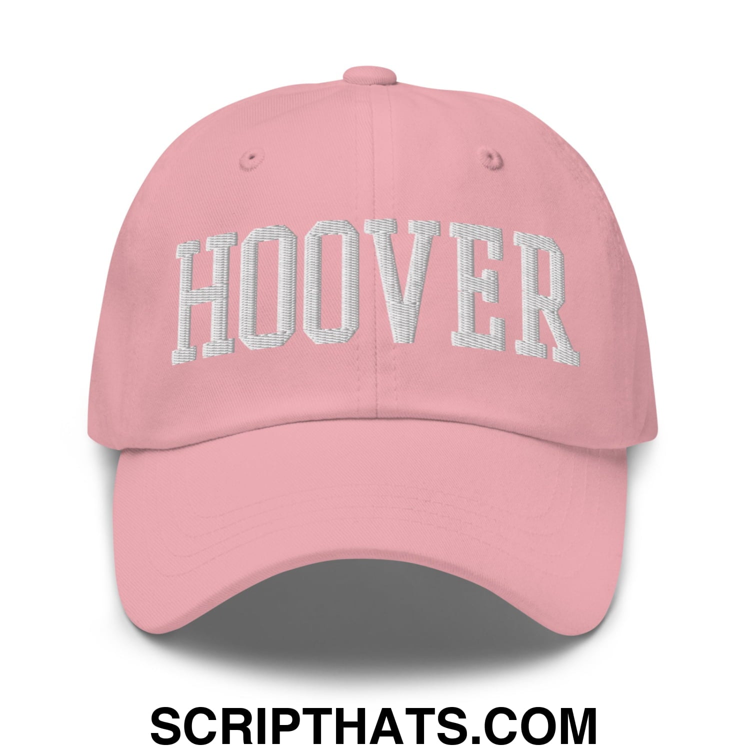 Hoover Varsity College Block Embroidered Unstructured Dad Hat Pink