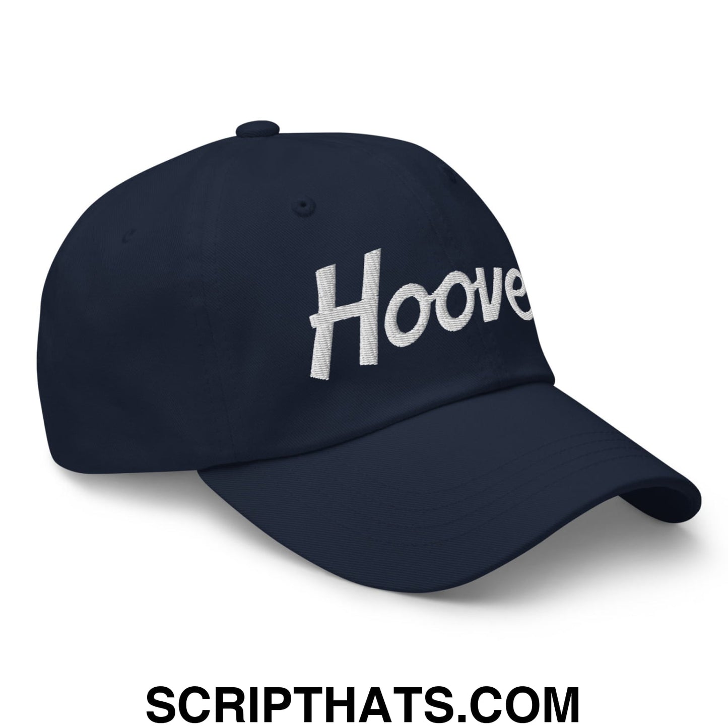Hoover Vintage Sports Script Embroidered Unstructured Dad Hat Navy