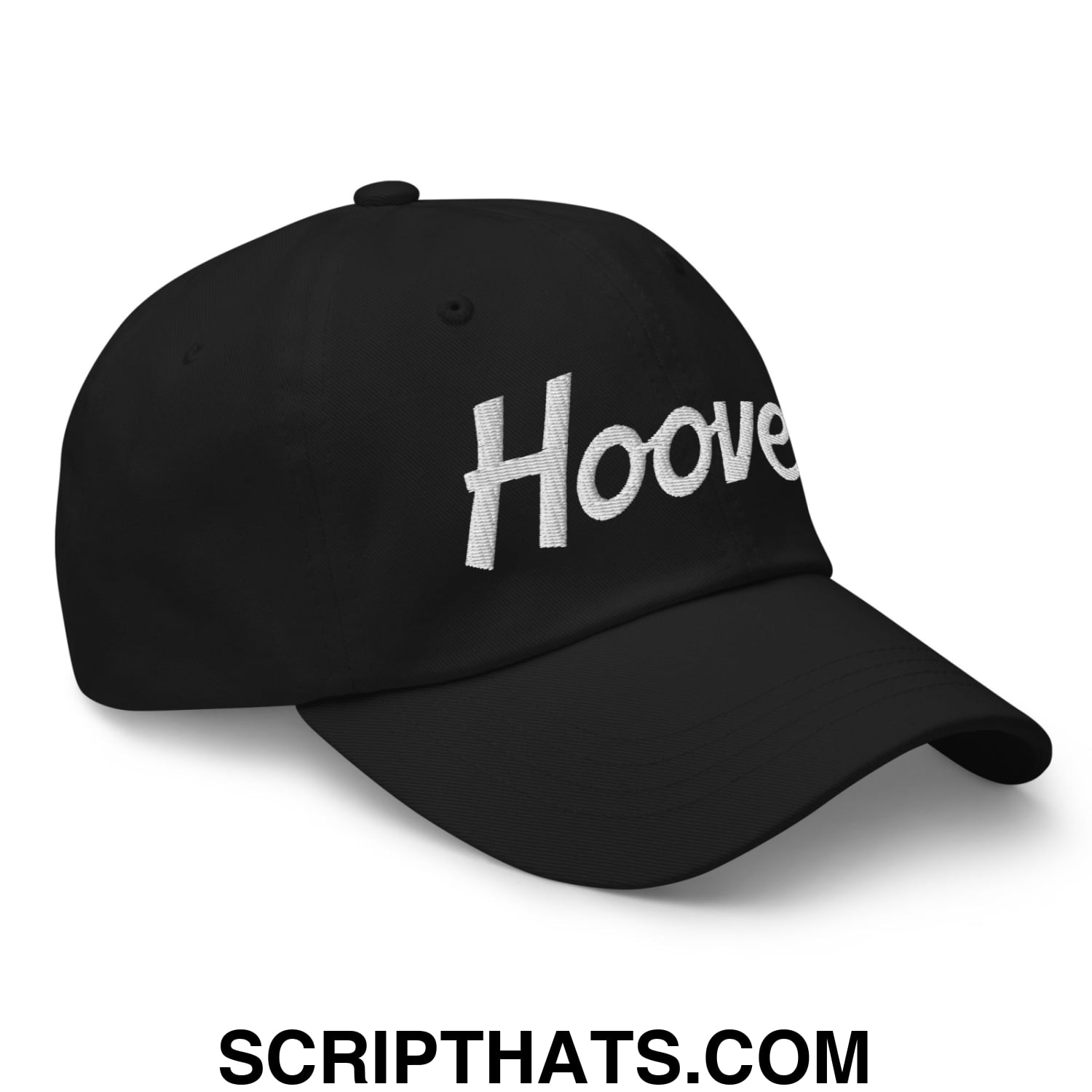 Hoover Vintage Sports Script Embroidered Unstructured Dad Hat Black
