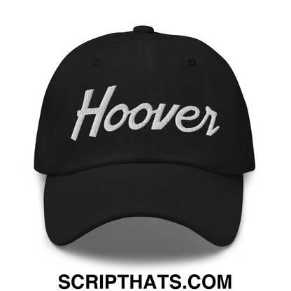 Hoover Vintage Sports Script Embroidered Unstructured Dad Hat Black