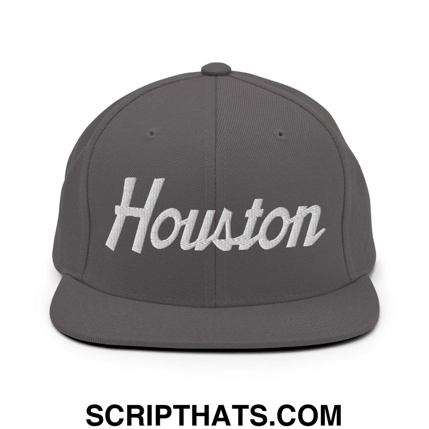 Houston Script Snapback Hat Dark Grey