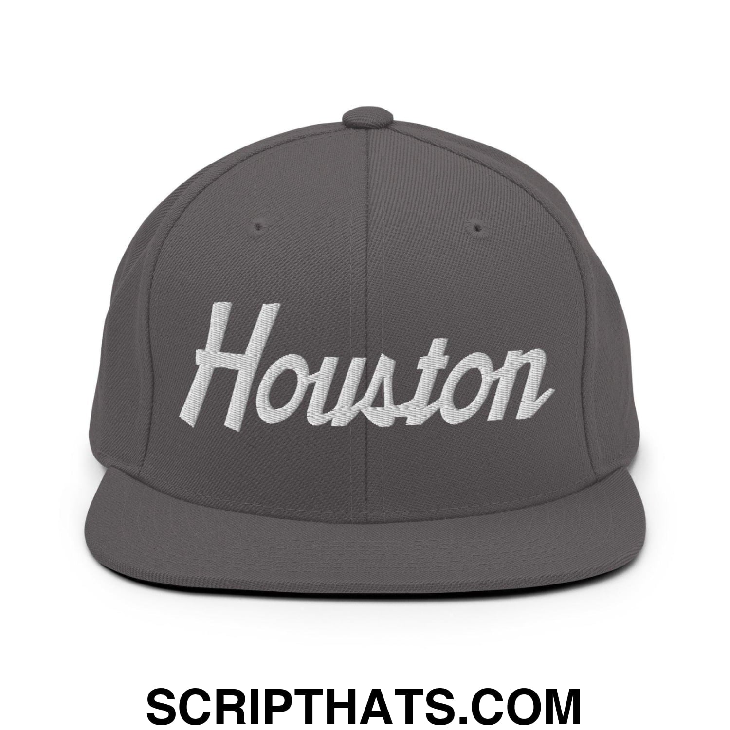 Houston Script Snapback Hat Dark Grey