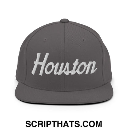 Houston Script Snapback Hat Dark Grey