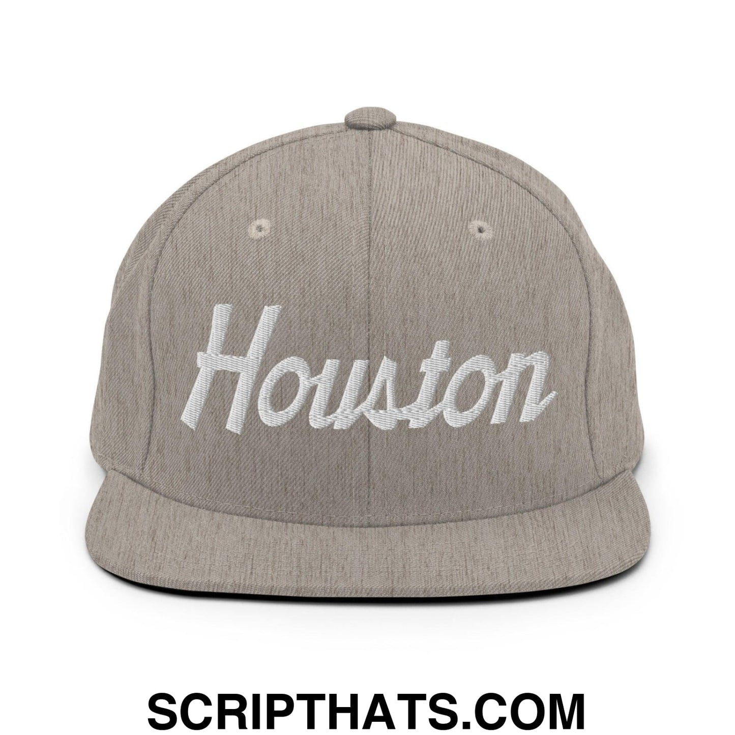 Houston Script Snapback Hat Heather Grey