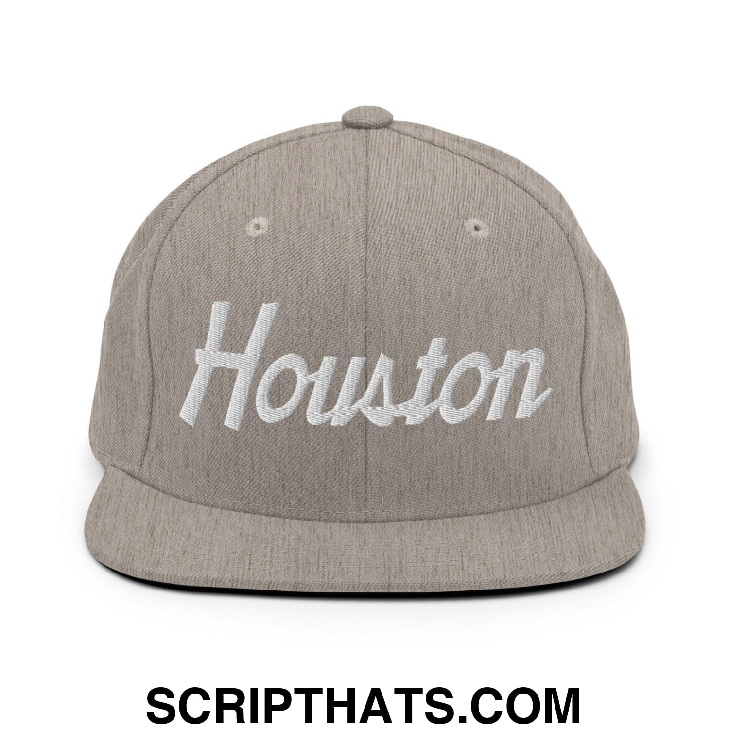 Houston Script Snapback Hat Heather Grey