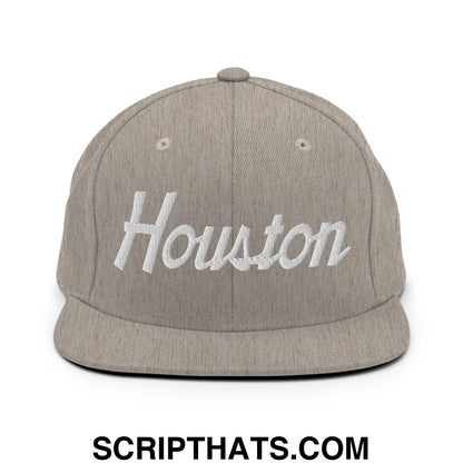 Houston Script Snapback Hat Heather Grey