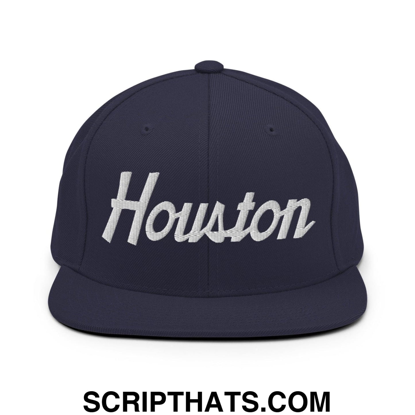 Houston Script Snapback Hat Navy
