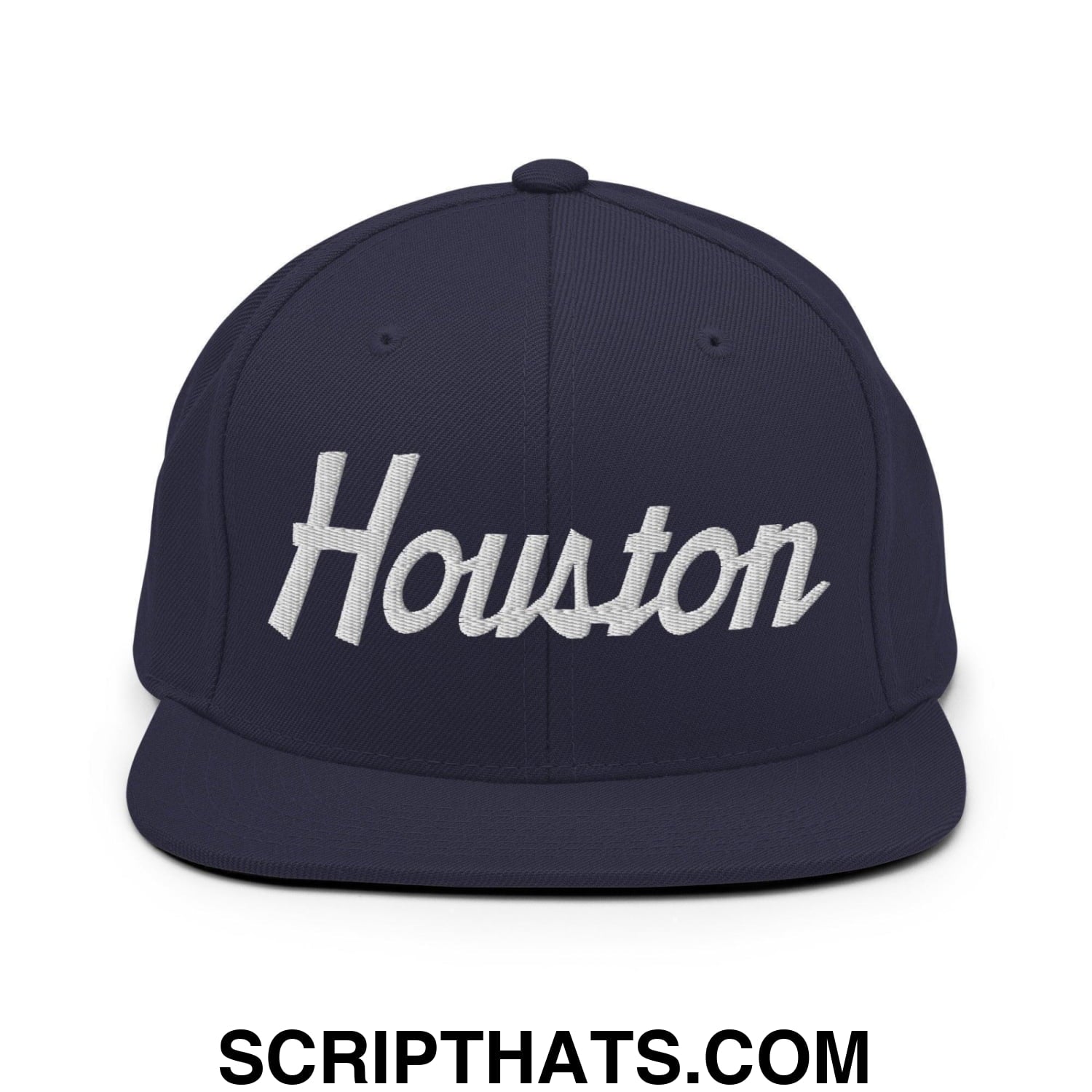 Houston Script Snapback Hat Navy