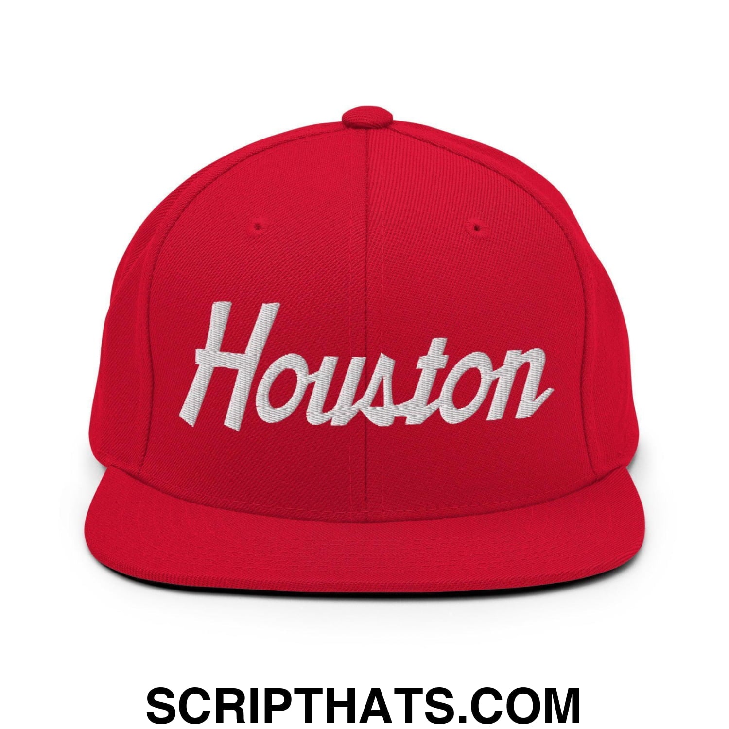 Houston Script Snapback Hat Red