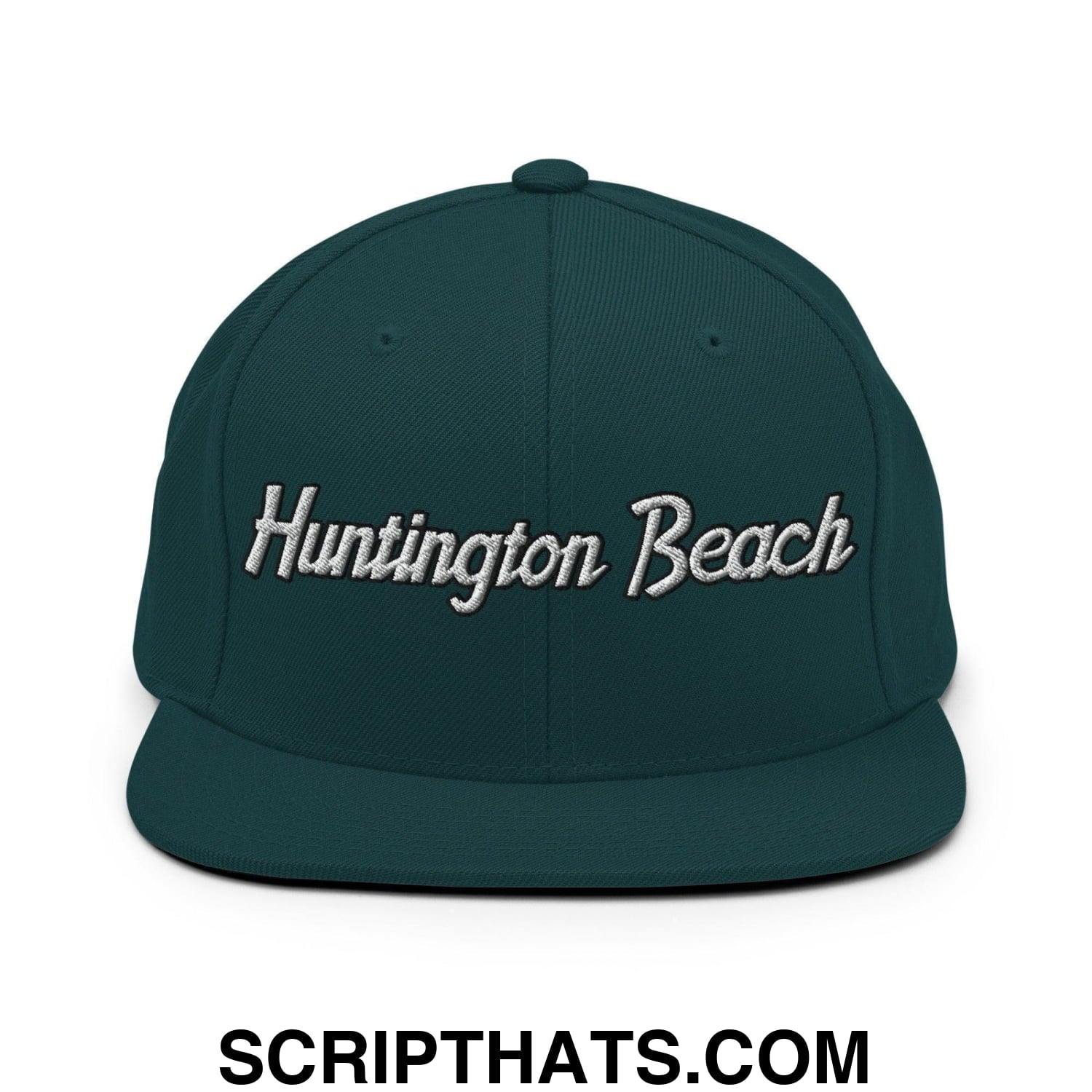 Huntington Beach Script Snapback Hat Spruce