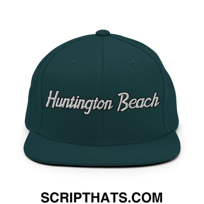 Huntington Beach Script Snapback Hat Spruce