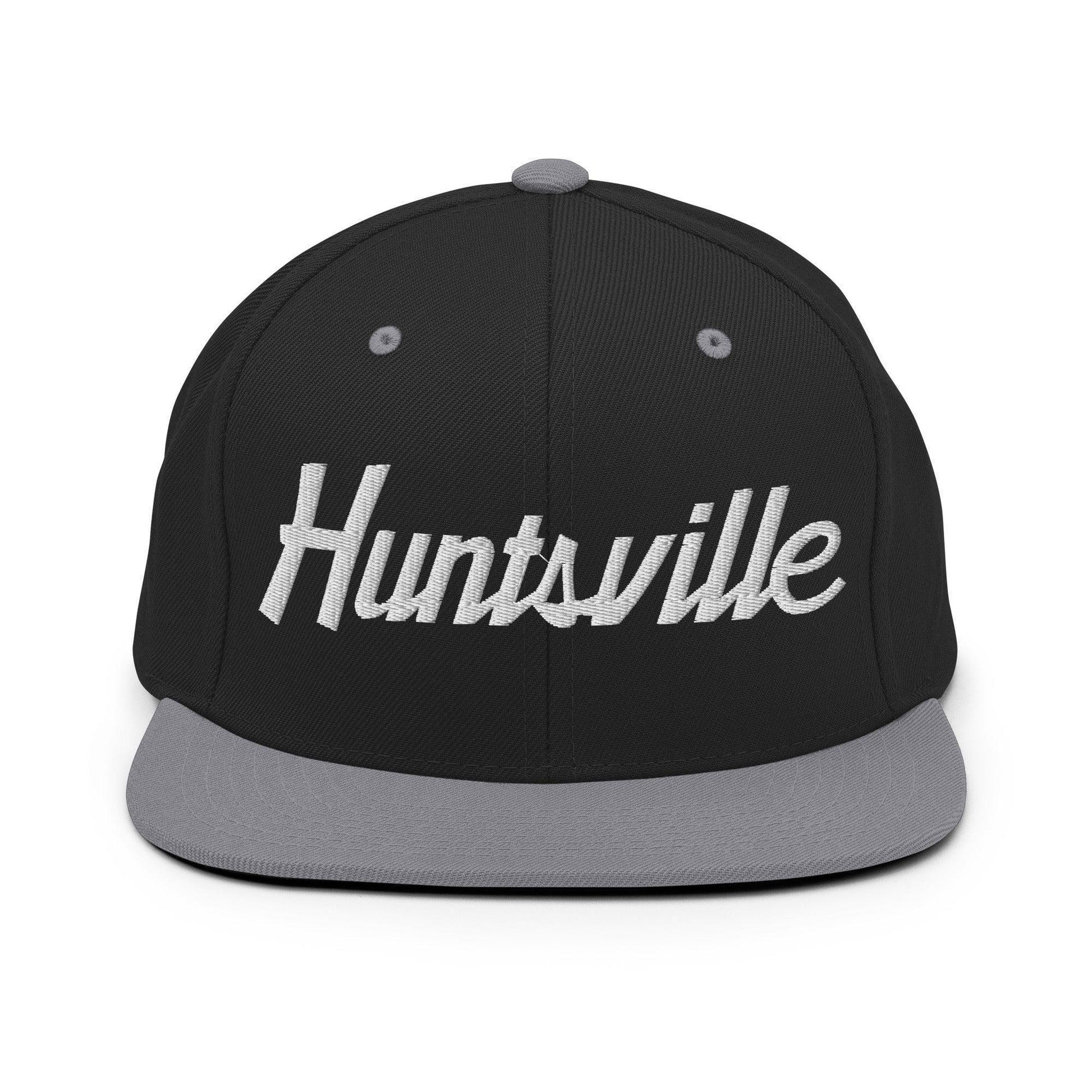 Huntsville Script Snapback Hat Black/ Silver